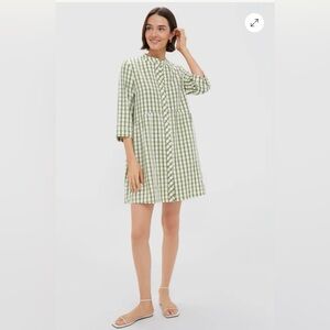 Tuckernuck Sage Seersucker Gingham Royal Shirt Dress